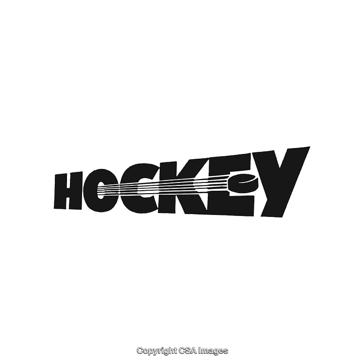 Stylized Hockey Text Logo Featuring Puck Illustration with Bold Impactful Design