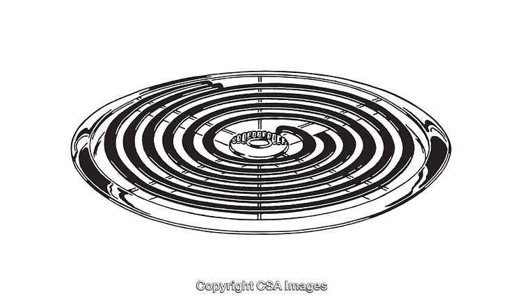 Monochrome Line Art Illustration of a Circular Spiral Pattern