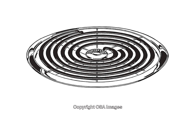 Monochrome Line Art Illustration of a Circular Spiral Pattern