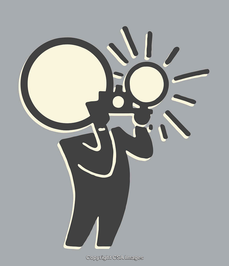 Abstract Illustration of Character Using Spotlight in Monochromatic Style