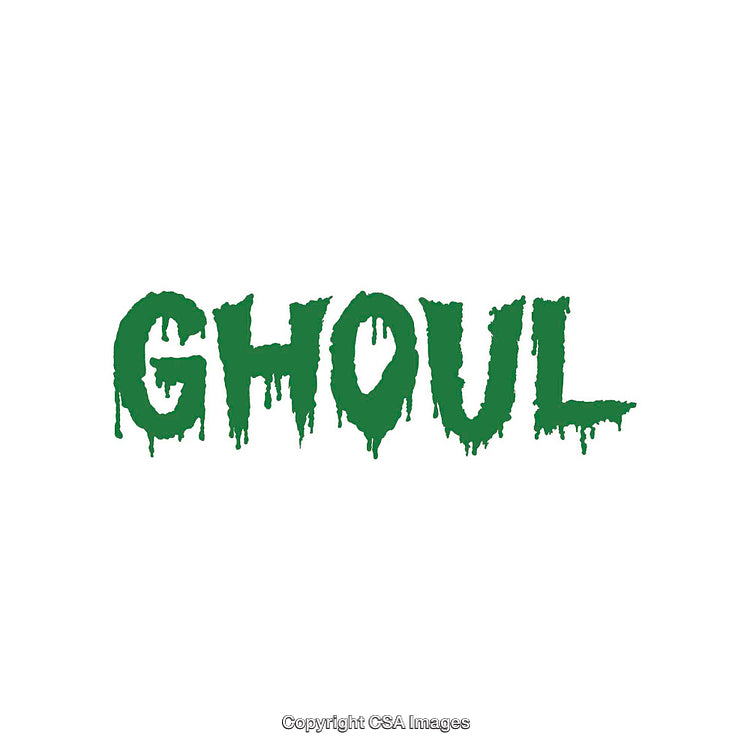 Green Dripping Text 'Ghoul' on a Plain White Background