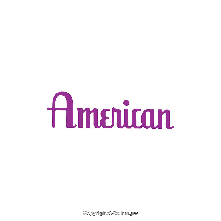 Stylized Purple American Text Isolated on a Clean White Background