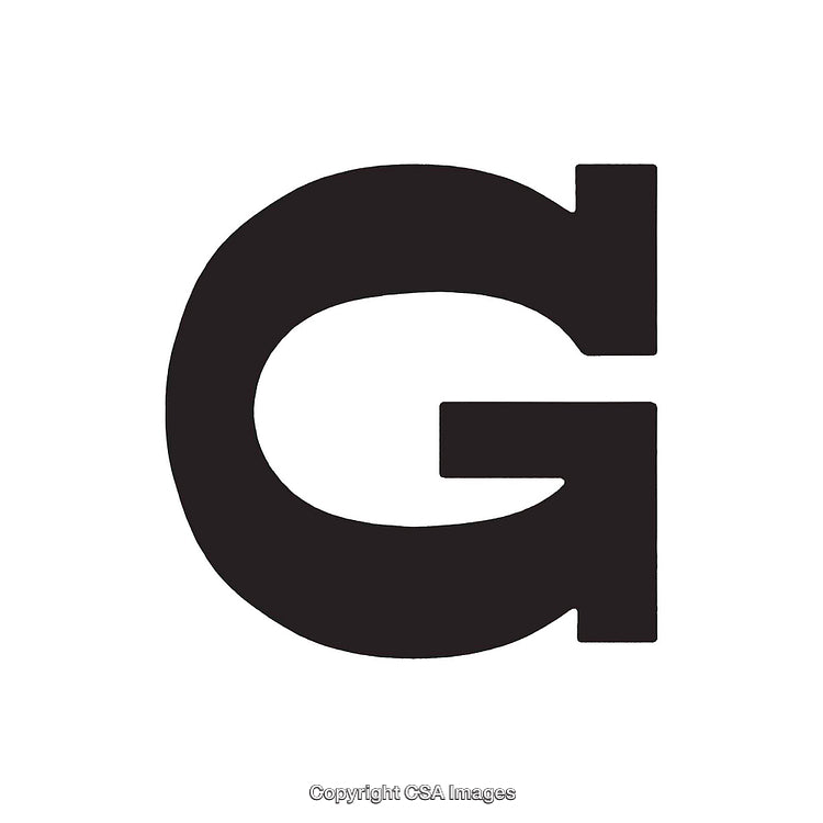 Bold Black Letter G Isolated on White Background for Design Use