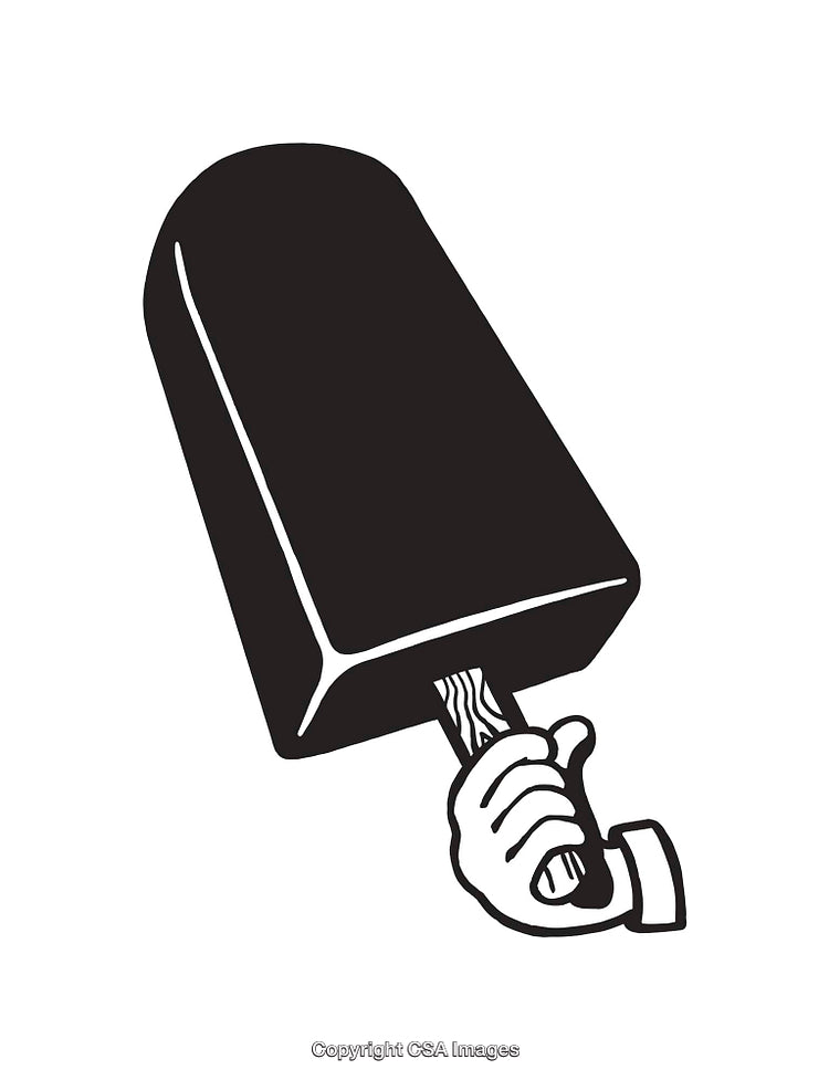 Black And White Line Art of a Hand Holding an Ice Cream Bar
