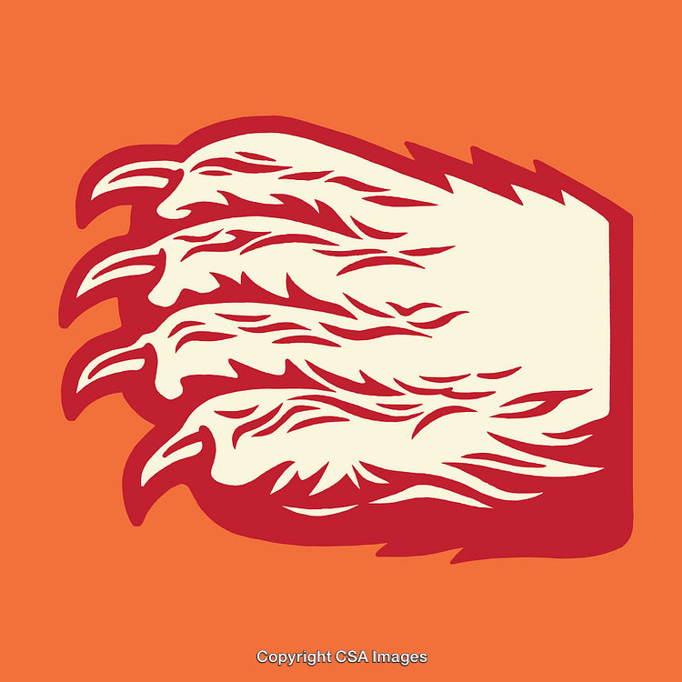 Colorful Illustration of Clawed Creature Forming Artistic Patterns