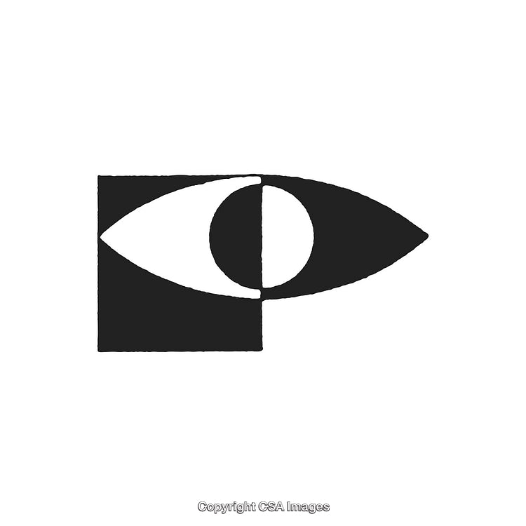 Minimalist Abstract Eye Design in Black and White Modern Style