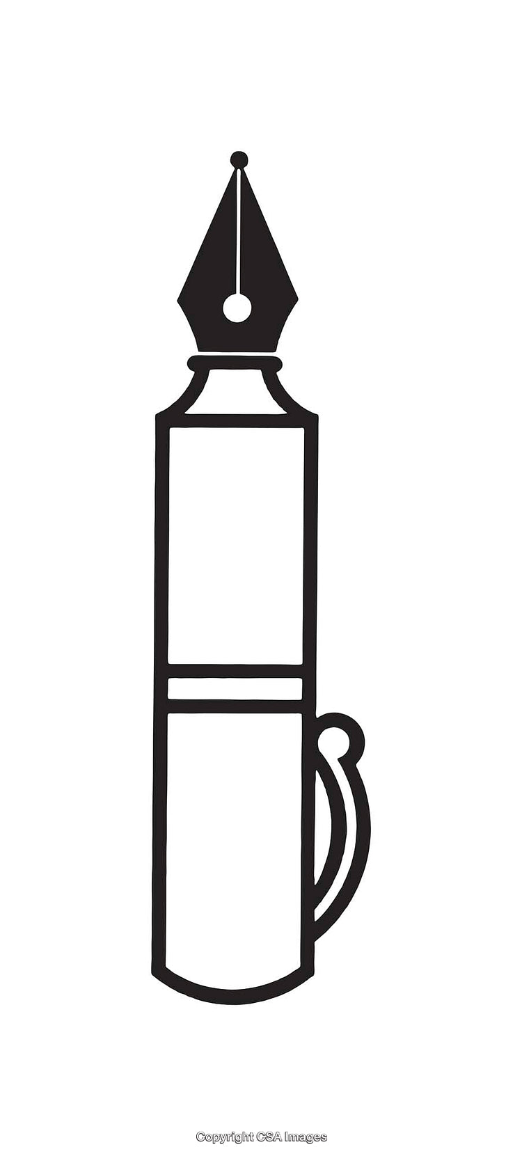 Minimalist Line Art of a Fountain Pen Icon Design
