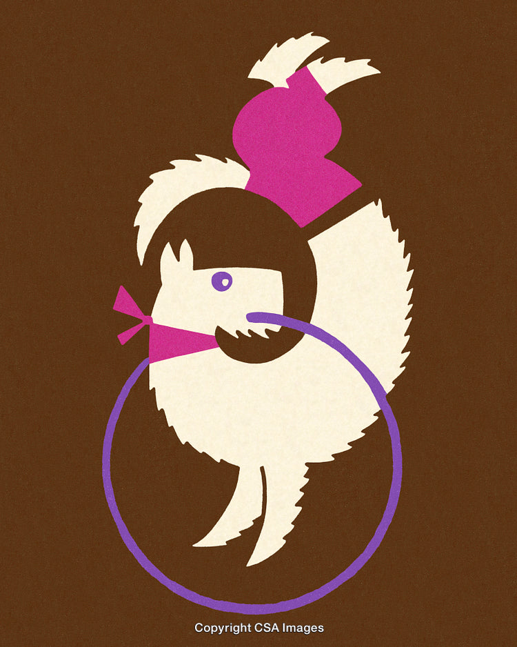 Abstract Illustration of a Decorative Rooster in a Circular Design