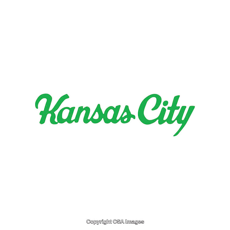 Green Kansas City Text on White Background