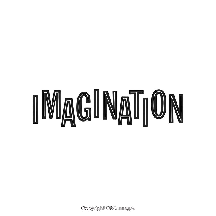 Typography Design Featuring the Word Imagination with Playful Letter Placement