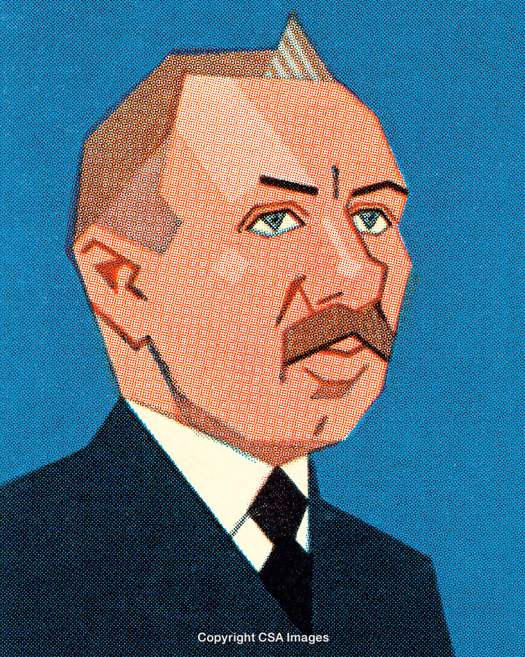 Geometric Art Portrait of a Distinguished Man in Formal Attire