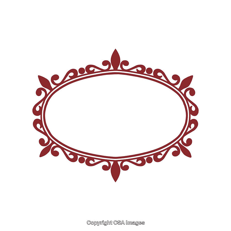 Elegant Ornate Frame Design in Red with Decorative Floral Motifs