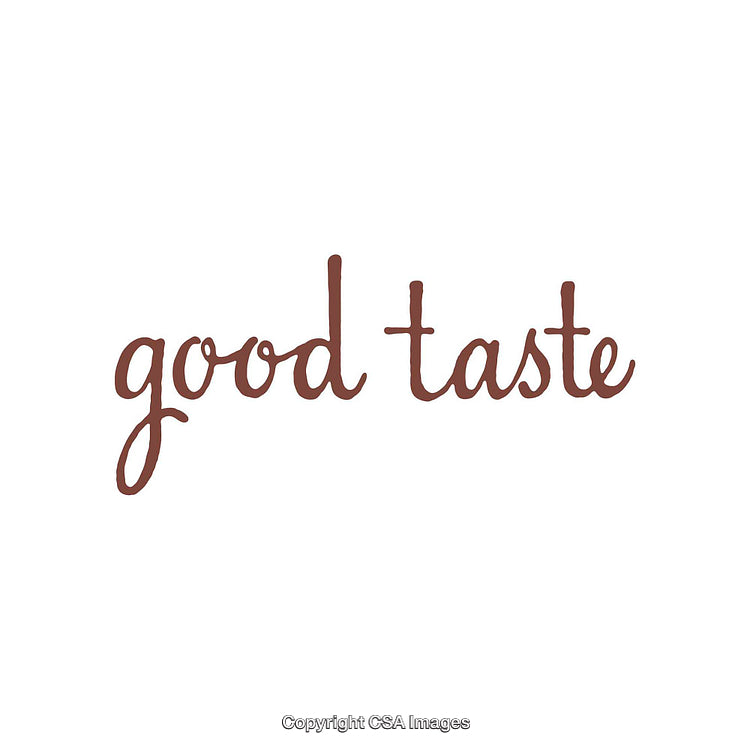 Simple Handwritten Script Featuring 'Good Taste' Text Design on White Background