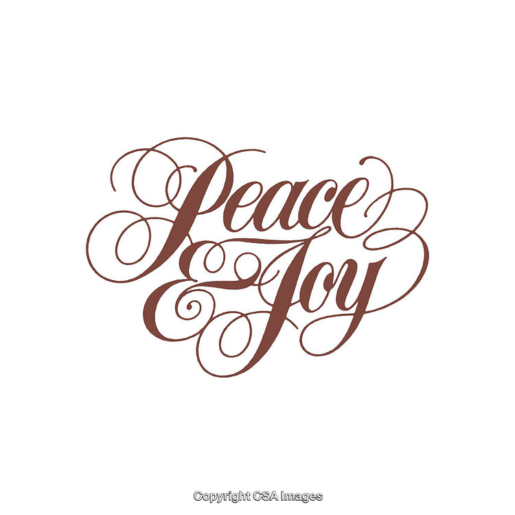 Elegant Calligraphy of the Words Peace and Joy in Script Design