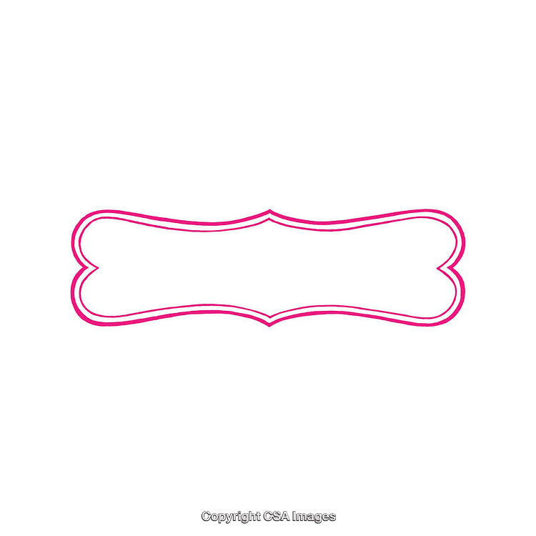 Pink Outline Decorative Frame on White Background for Greeting Cards and Labels