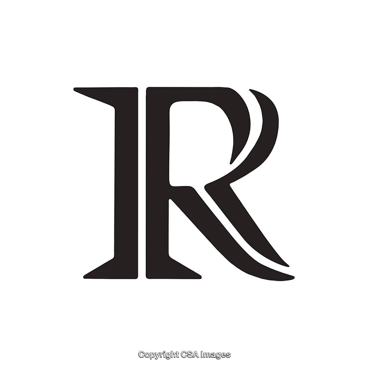 Bold Stylized Letter R With Elegant Black Design