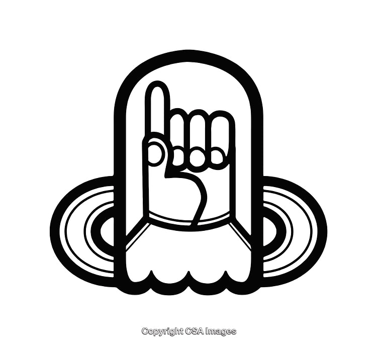 Black and White Hamsa Symbol with Pointing Finger Icon Design