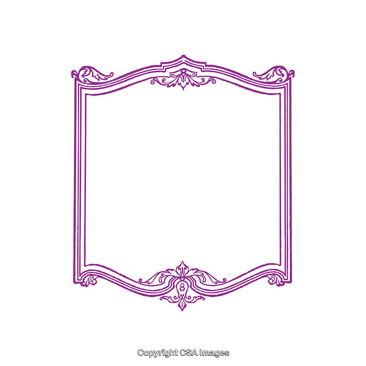 Elegant Ornamental Frame With Vintage Design in Vibrant Purple Color