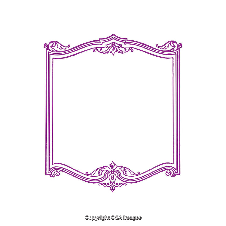 Elegant Ornamental Frame With Vintage Design in Vibrant Purple Color