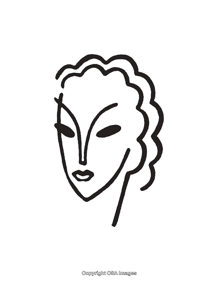 Minimalist Line Art Portrait of a Woman in Black and White