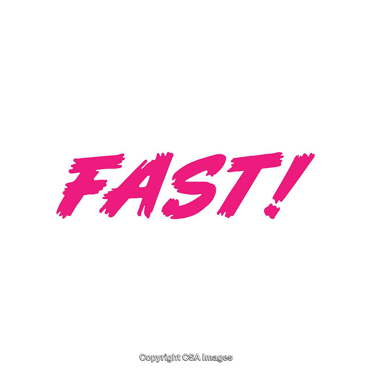 Dynamic Pink 'Fast!' Text on a White Background