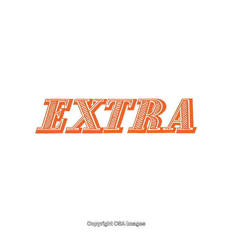 Bold Orange 'Extra' Text Design on a White Background