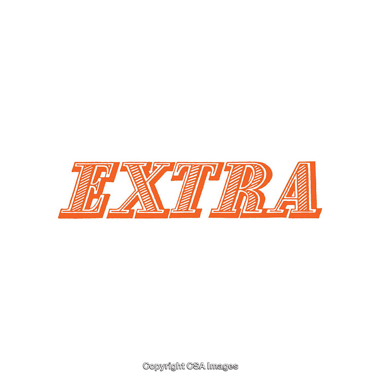 Bold Orange 'Extra' Text Design on a White Background