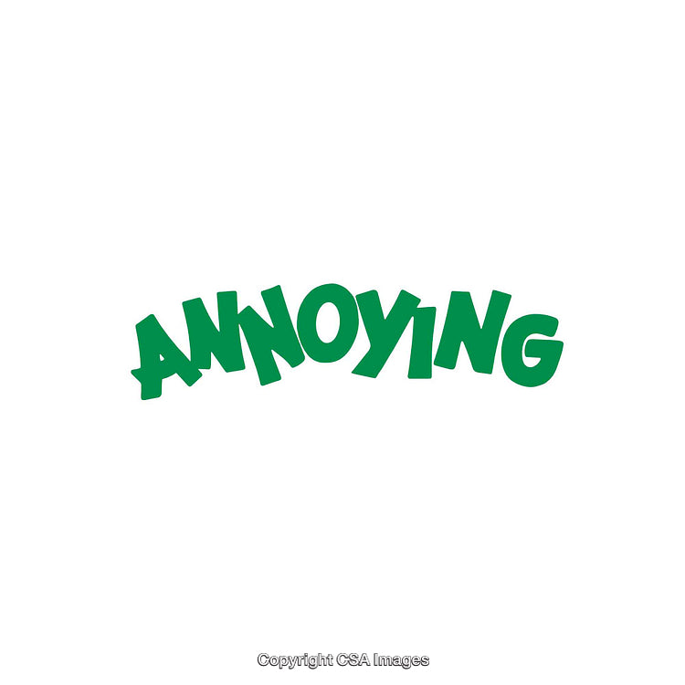 Green Typography Spelling 'Annoying' on a Minimalist White Background