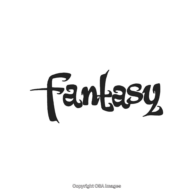 Fantasy Text in Decorative Calligraphy Against a Clean White Background