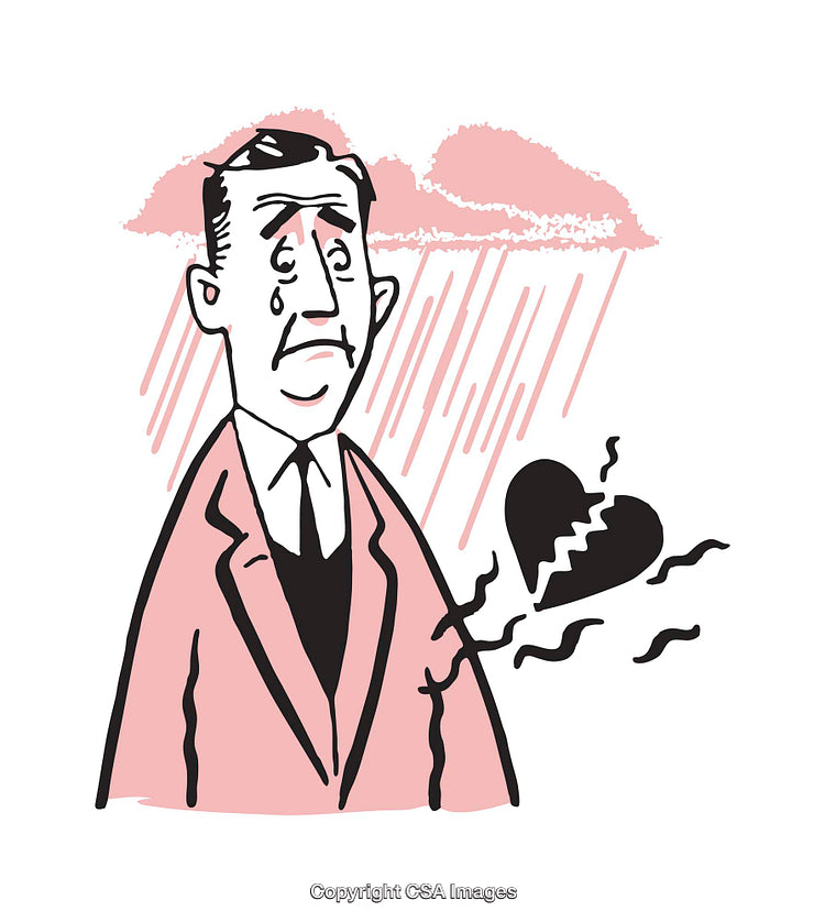 Expression of Sadness and Heartbreak Depicted in a Vibrant Illustration