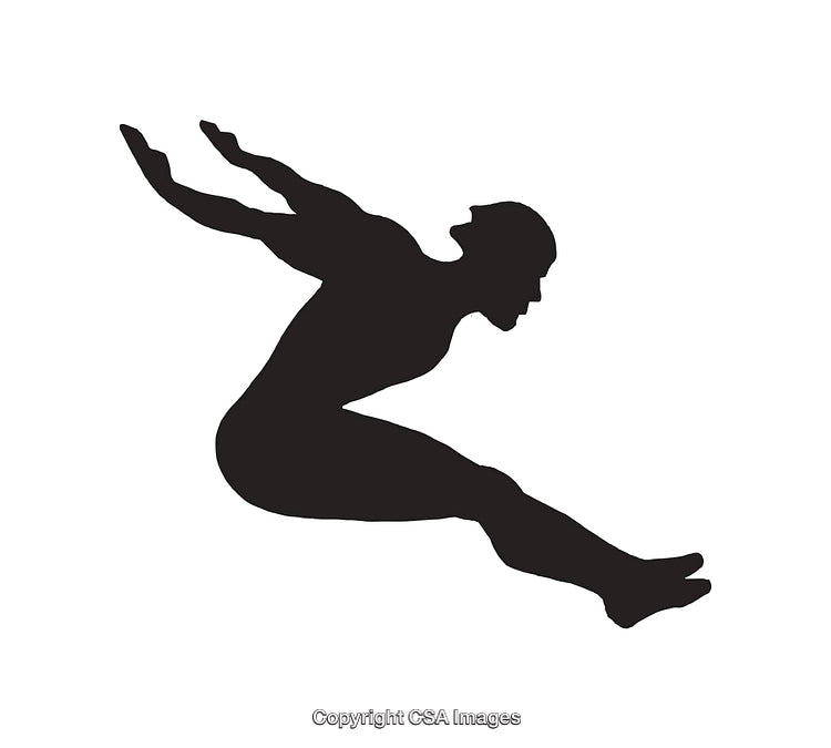 Silhouette of a Person Performing a Dynamic Athletic Jump