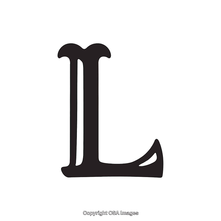 Stylized Vector Design of the Letter L in Bold Typography