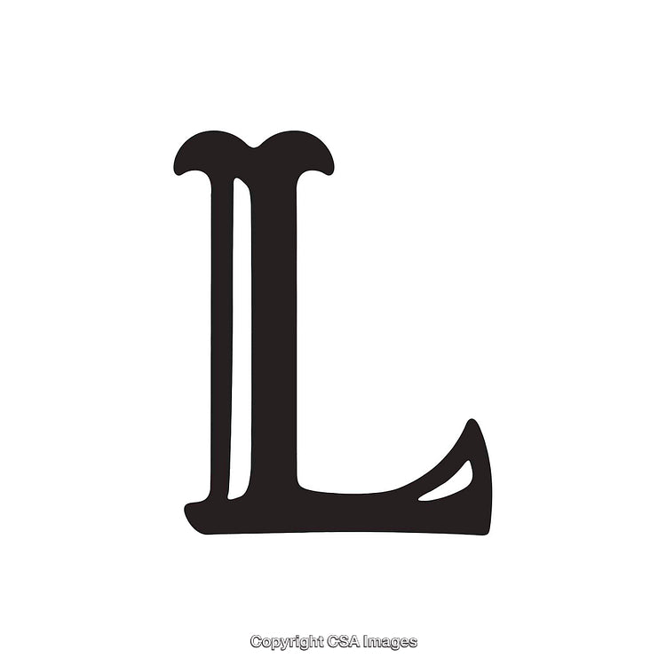 Stylized Vector Design of the Letter L in Bold Typography