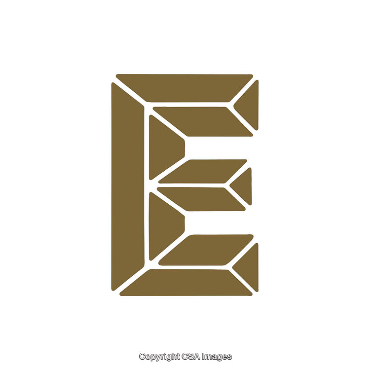 Creative Design of the Letter E With Abstract Geometric Shapes