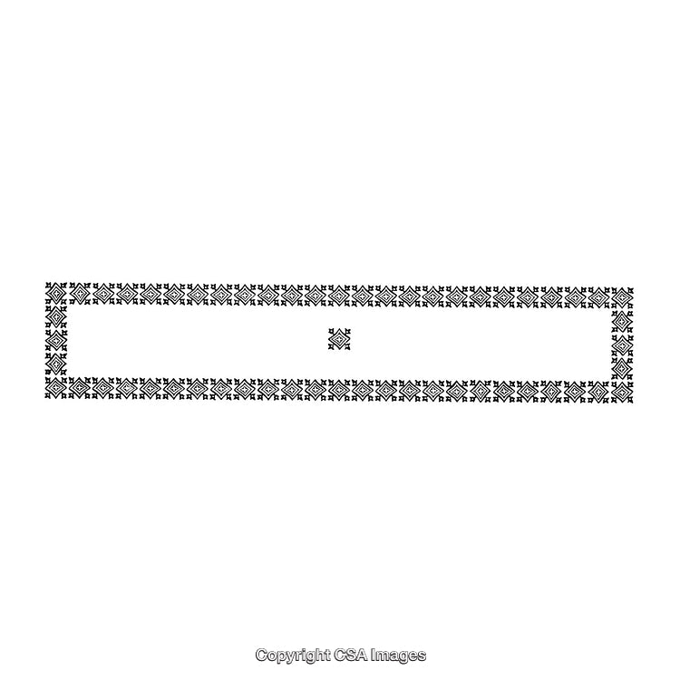 Black and White Decorative Border Pattern with Symmetrical Design