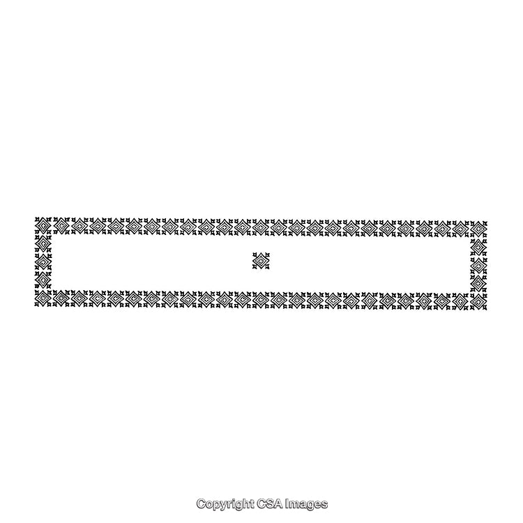 Black and White Decorative Border Pattern with Symmetrical Design