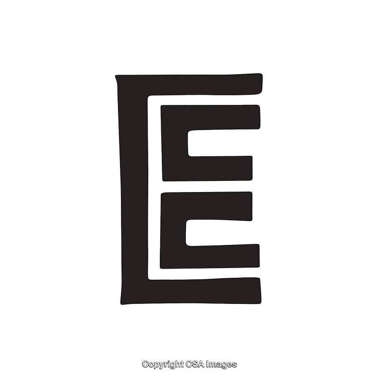 Bold Geometric Representation of the Letter E in Artistic Design
