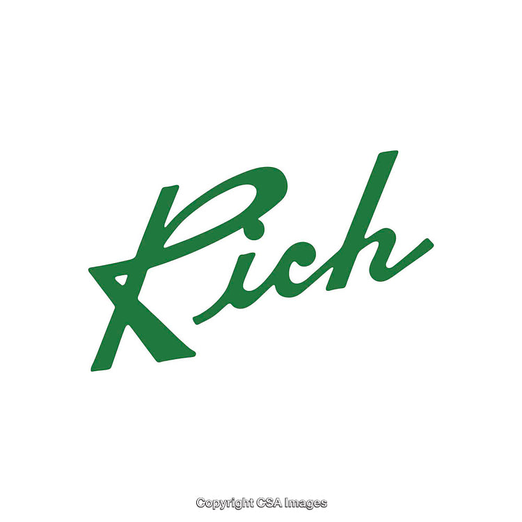 Green Script Word Design on White Background
