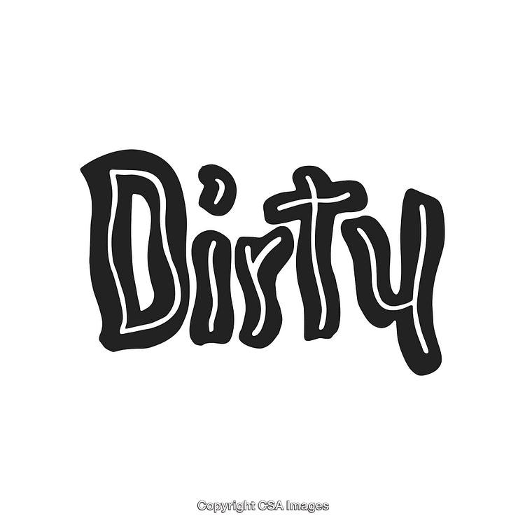 Creative Hand-Drawn Dirty Text Design in Bold and Artistic Style