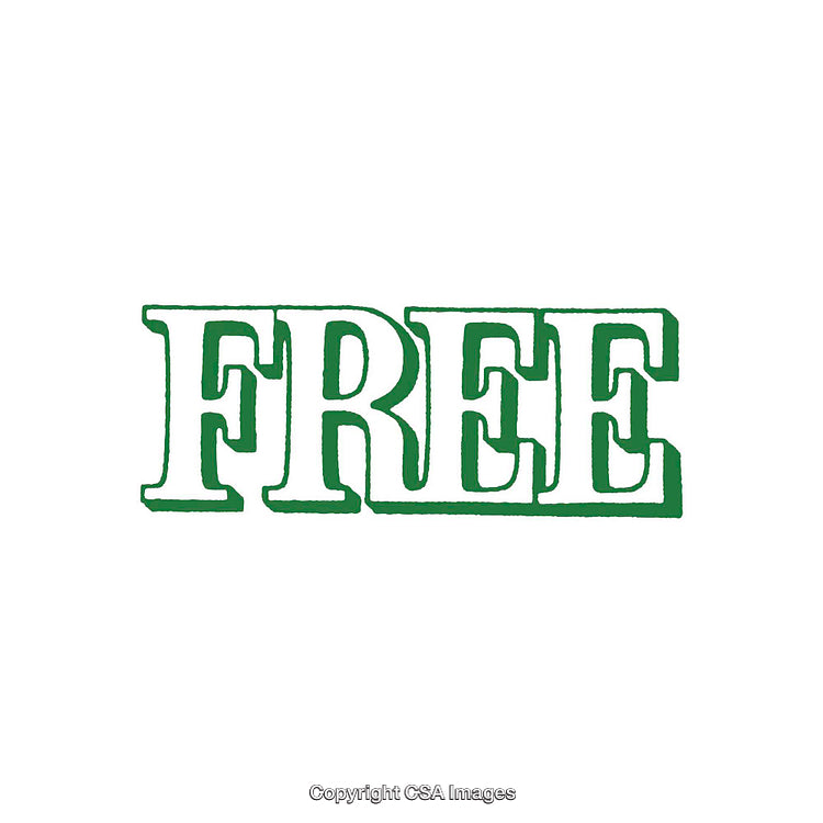 Bold Green Free Text on a Crisp White Background