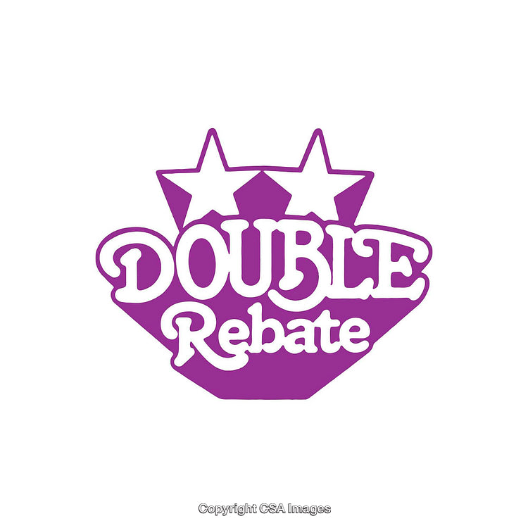 Purple Double Rebate Marketing Logo with Star Motif