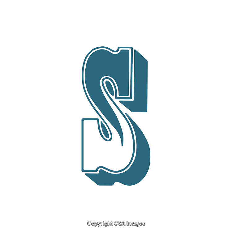 Elegant Blue Stylized Letter S Iconic Display Design