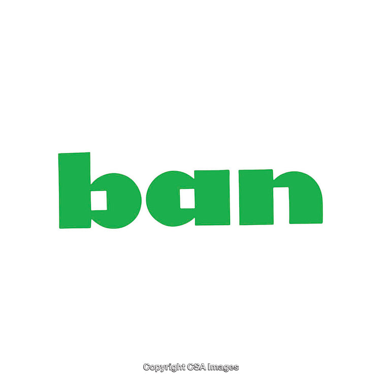Minimal Green Text Design Spelling the Word 'Ban' in Creative Font