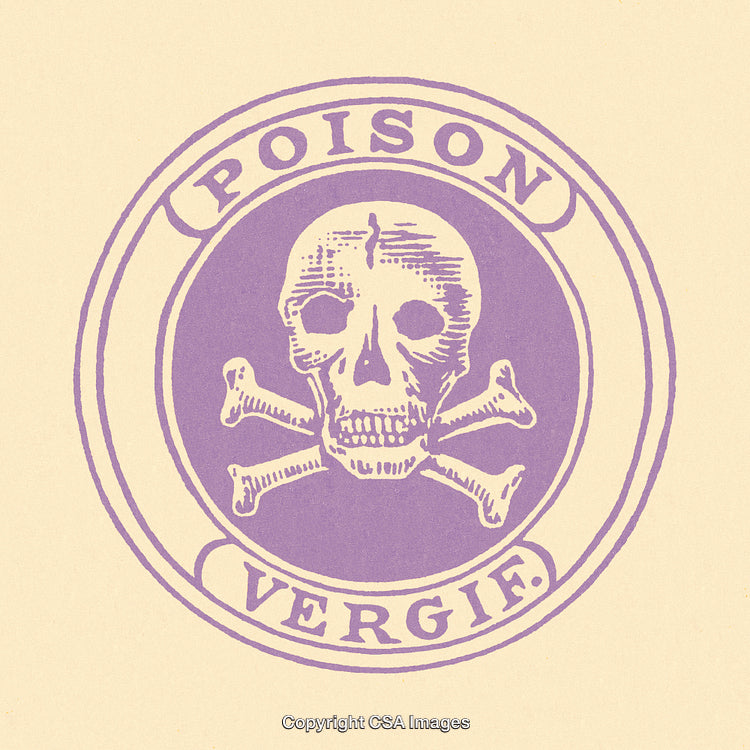 Vintage Poison Label Design With Skull and Crossbones Icon