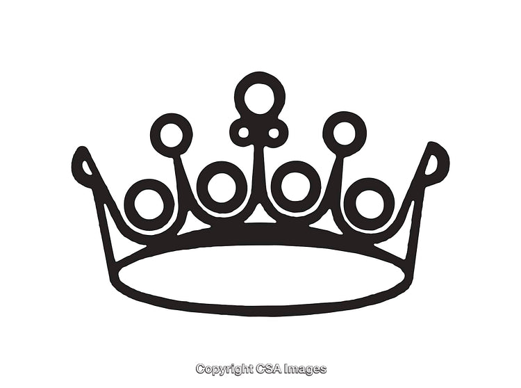 Elegant Black and White Icon Illustration of a Crown Symbol