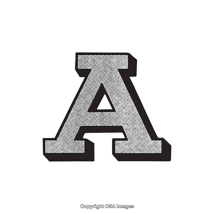 Bold Monochrome Illustration of the Letter A in Classic Typography
