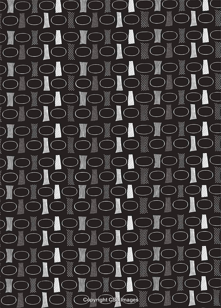 Monochrome Black and White Abstract Pattern with Geometric Shapes
