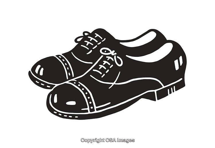 Black And White Line Drawing of Elegant Dress Shoes