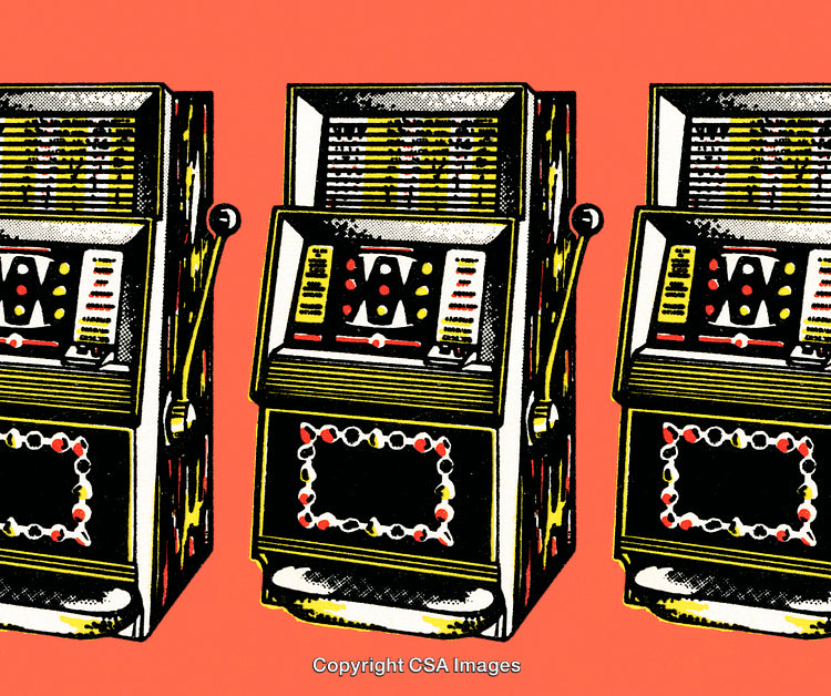 Colorful Pop Art Design Featuring Slot Machines on Vibrant Background