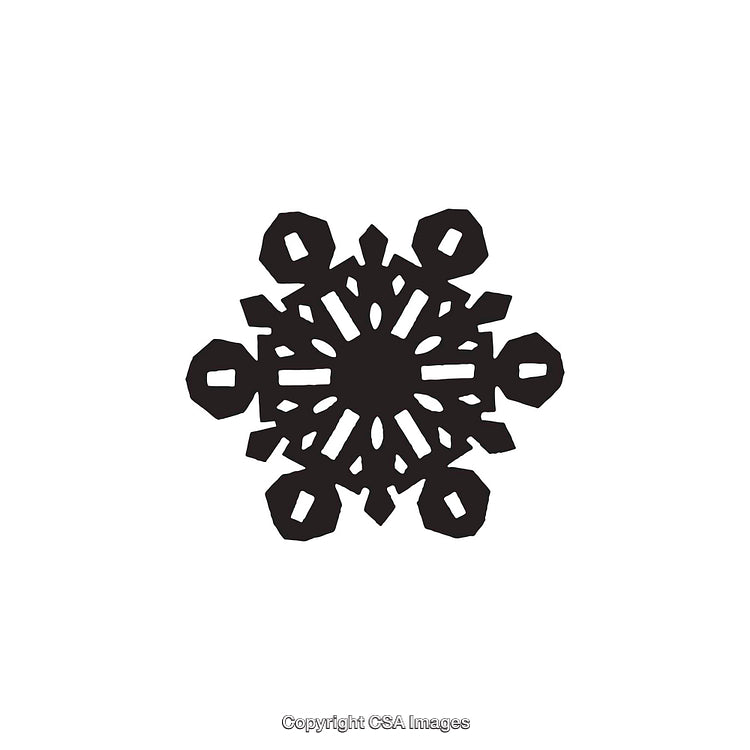Intricate Black and White Snowflake Design for Winter Holiday Themes